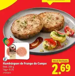 Lidl Hamburguer de frango do campo promoção