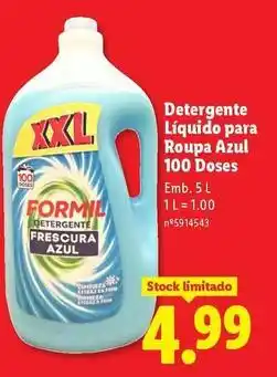 Lidl Xxl - detergente líquido para roupa azul 100 doses promoção