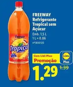 Lidl com - refrigerante tropical sem açúcar promoção