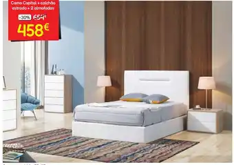 Cama Capital + colchão estrado + 2 almofadas