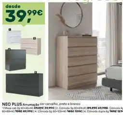 Moviflor NEO PLUS Arrumação cor carvalho, preto e branco promoção