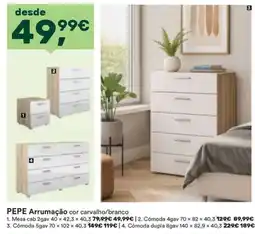 Moviflor PEPE Arrumação cor carvalho/branco promoção