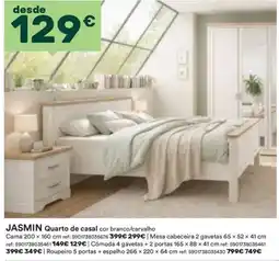 Moviflor JASMIN Quarto de casal cor branco/carvalho promoção