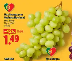 Lidl Uva Branca sem Grainha Nacional promoção