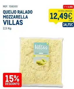 Makro Queijo ralado mozzarella villas promoção