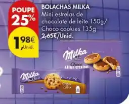 Pingo Doce Bolachas milka Mini estrelas de chocolate de leite/Choco cookies promoção