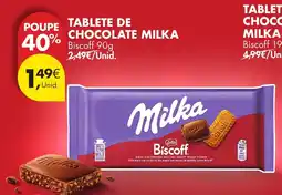 Pingo Doce Tablete de chocolate milka biscoff promoção