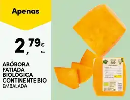 Continente Abóbora fatiada biológica continente bio embalada promoção