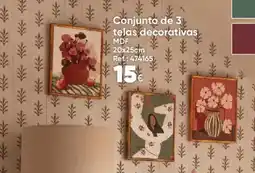 Hôma Conjunto de 3 telas decorativas MDF promoção