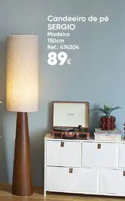 Hôma Candeeiro de pé SERGIO Madeira promoção