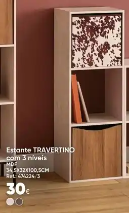 Hôma Estante Travertino promoção