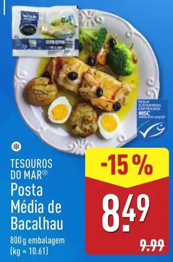 Tesouros do mar posta média de bacalhau