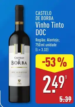 ALDI Castelo de Borba Vinho Tinto DOC promoção