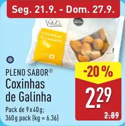 ALDI Plevo sabor coxinchas de galinha promoção