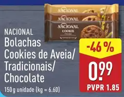 ALDI Nacional bolachas cookies de aveia/tradicionais/chocolate promoção
