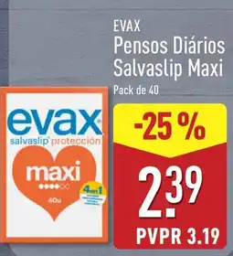 ALDI evax pensos diários salvaslip maxi promoção