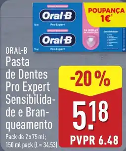 ALDI oral-b pasta de dentes pro expert sensibilidade e branqueamento promoção