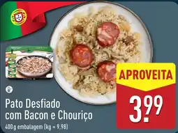ALDI Pato Desfiado com Bacon e Chouriço promoção