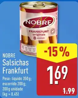 ALDI Nobre salsichas frankfurt promoção