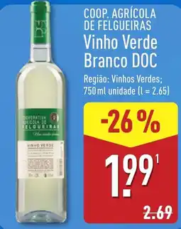 ALDI Coop. Agrícola de Felgueiras Vinho Verde Branco DOC promoção