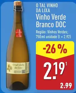 ALDI O tal vinho da Lixa Vinho Verde Branco DOC promoção