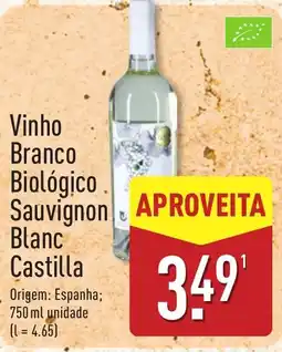ALDI Vinho Branco Biológico Sauvignon Blanc Castilla promoção