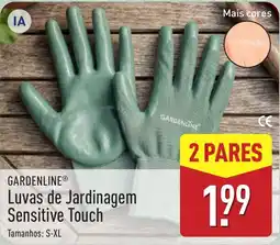 ALDI Gardenline luvas de jardinagem sensitive touch promoção