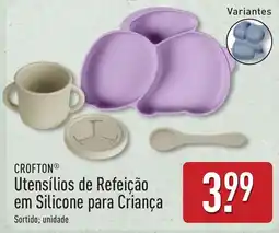 ALDI Crofton utensílios de refeição em silicone para criança promoção