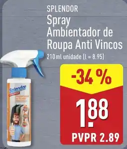 ALDI Splendor spray ambientador de roupa anti vincos promoção