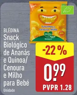 ALDI Blédina Snack Biológico de Ananás e Quinoa/Cenoura e Milho para Bebé promoção