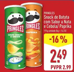 ALDI Pringles snack de batata com sabor a nata e cebola/paprika promoção