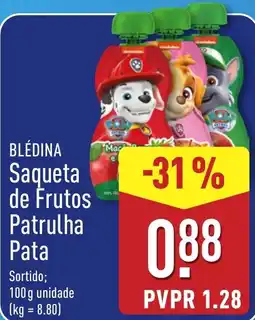 ALDI Blédina Saqueta de Frutos Patrulha Pata promoção