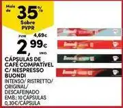 Continente Bom dia Buondi - cápsulas de café compativel c/ nespresso promoção