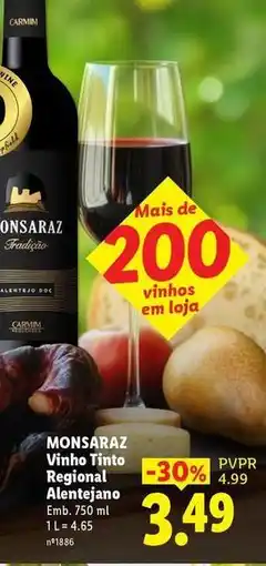 Lidl Monsaraz - vinho tinto regional alentejano promoção