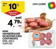 Continente Bom dia Mini - hamburguer de bovino kids promoção