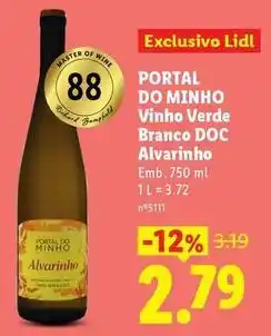 Lidl Master - vinho verde branco doc alvariinho promoção