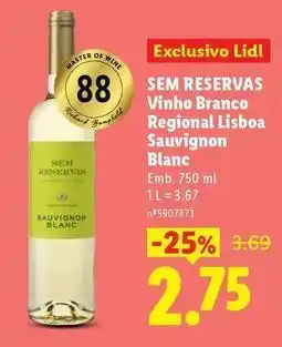 Lidl Master - vinho branco regional lisboa sauvignon blanc promoção