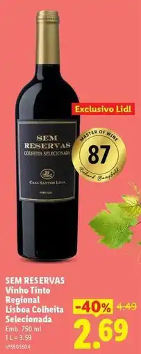 Lidl Lima - vino tinto regions lisdon colleria seleccionada promoção