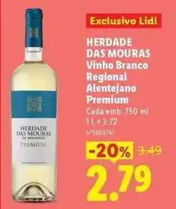 Lidl Vinha das mouras - vinho branco regional alentejano premium promoção