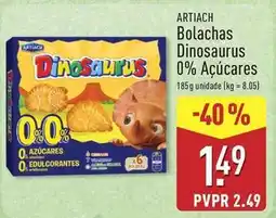 ALDI Artiach - bolachas dinosaurus 0% açúcares promoção