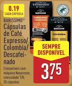 ALDI Barissimo - capsulas de cafe expresso promoção