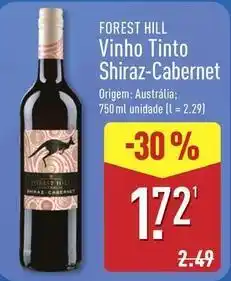 ALDI Vinho tinto shiraz-cabernet promoção