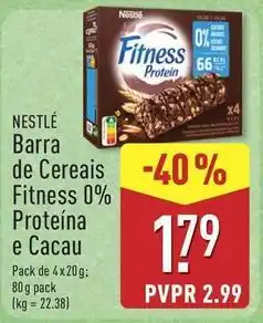 ALDI Nestle - barra de cereais fitness 0% proteina e cacau promoção
