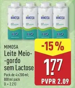 ALDI Mimosa - leite meio-gordo sem lactose promoção