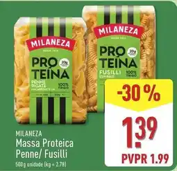 ALDI Milaneza - massa proteica penne/ fusilli promoção