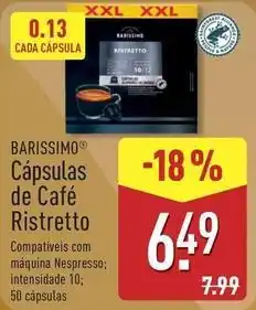 ALDI Xxl - capsulas de cafe ristretto promoção