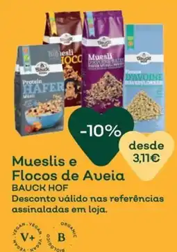 Celeiro Mueslis e Flocos de Aveia Bauck Hof promoção