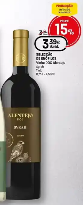 Selecção de enofilos Vinho DOC Alentejo Syrah Tinto
