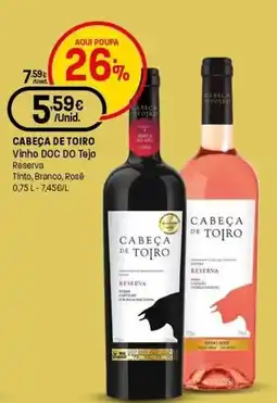Intermarché Cabeça de toiro vinho DOC do tejo reserva Tinto, Branco, Rosé promoção