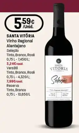 Intermarché Santa vitória Vinho Regional Alentejano Seleção Tinto, Branco, Rosé promoção